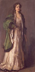 Porträt einer Dame im grünen Mantel, 1903